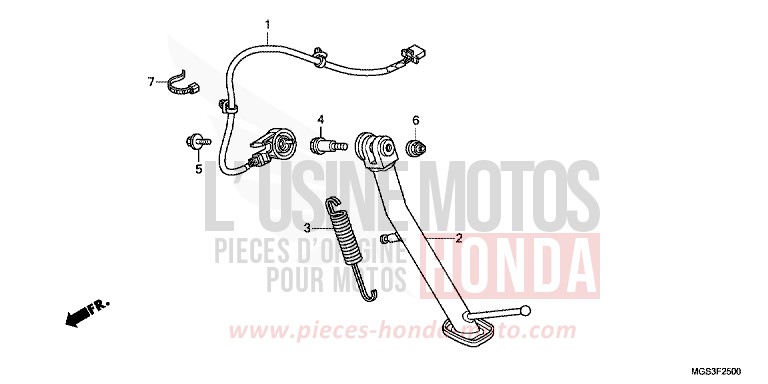 BEQUILLE de NC700X Boîte Méca PEARL SUNBEAM WHITE (NHA66) 2012